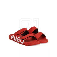 Vyriškos raudonos šlepetės su lipukais laisvalaikiui Hugo (SW1528717)