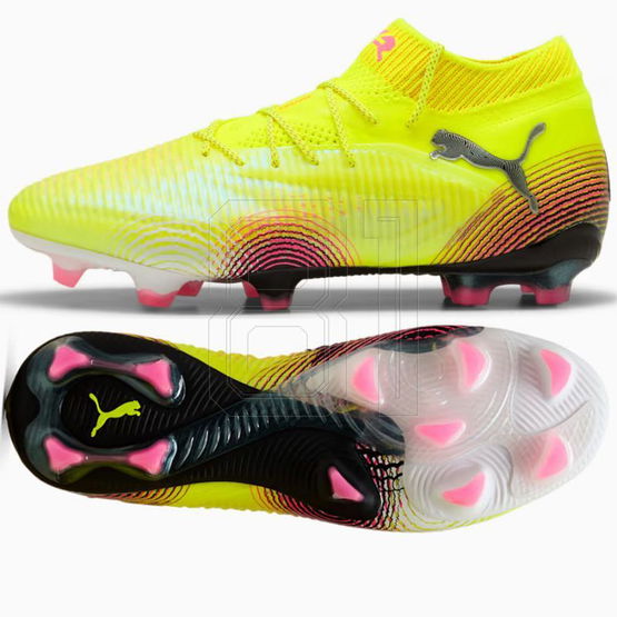 Futbolo batai natūraliai dangai su lipniu padu Puma Future 8 geltoni (SW1503069)