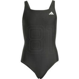Maudymosi kostiumėlis mergaitėms juodas sportinis adidas