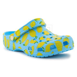 Šlepetės mėlynos su citrinų raštu kasdienai Crocs