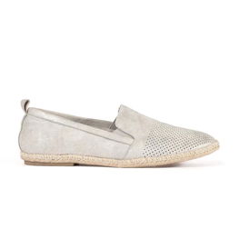 Espadrilės sidabrinės spalvos su orui laidžia oda kasdienai