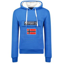 Vyriškas mėlynas džemperis su gobtuvu laisvalaikiui Geographical Norway