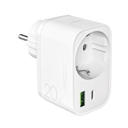 Įkroviklis su Schuko lizdu, 20W, 2 USB (USB-C + USB-A), baltas, Puro