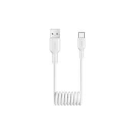 Spiralinė balta USB-C įkrovimo jungtis 1 m, 10W – Puro
