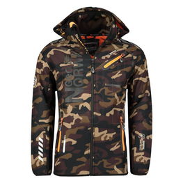 Striukė kamufliažinė softshell su gobtuvu laisvalaikiui Geographical Norway