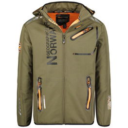 Softshell striukė vyrams žalia oranžiniu pamušalu laisvalaikiui Geographical Norway