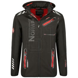 Striukė juoda softshell su gobtuvu laisvalaikiui Geographical Norway