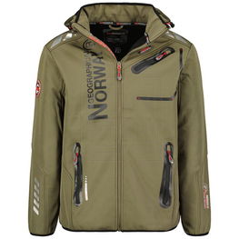 Softshell striukė alyvuogių spalvos su gobtuvu kelionėms Geographical Norway