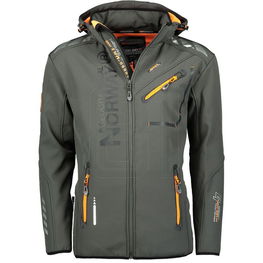 Striukė tamsiai pilka softshell su gobtuvu ir užtrauktukais Geographical Norway