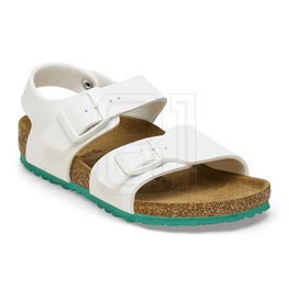 Vaikiškos baltos odinės sandalės su kamštiniu padu Birkenstock