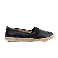 Moteriškos juodos espadrilės iš eko odos vasarai (POL63677)
