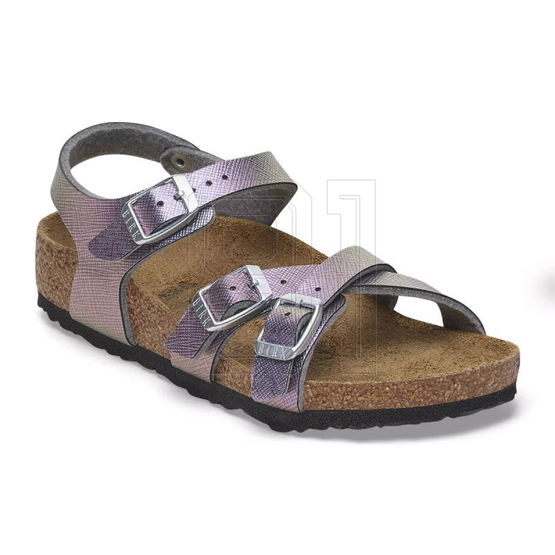 Vaikiški violetiniai odiniai sandalai su sagtimis Birkenstock (SW1576429)