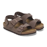 Vaikiškos rudos odinės sandalės su dirželiais Birkenstock (SW1576433)