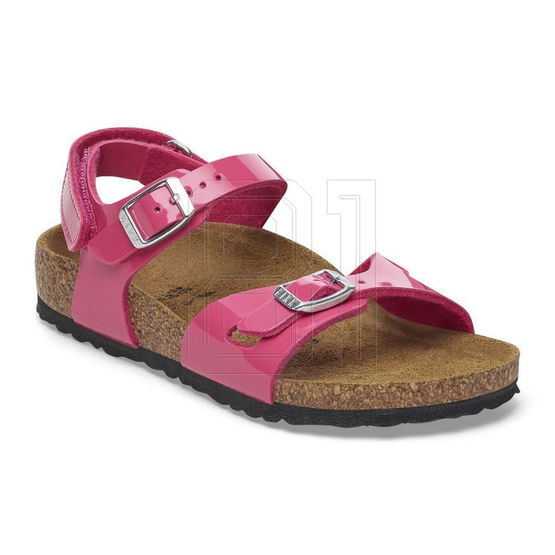 Vaikiškos rožinės odinės basutės su reguliuojamais dirželiais Birkenstock (SW1576434)