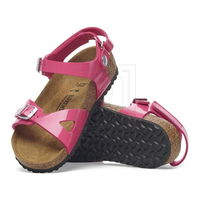 Vaikiškos rožinės odinės basutės su reguliuojamais dirželiais Birkenstock (SW1576434)