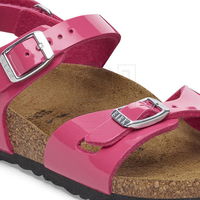 Vaikiškos rožinės odinės basutės su reguliuojamais dirželiais Birkenstock (SW1576434)