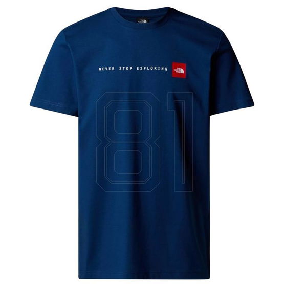 Vyriški mėlyni medvilniniai marškinėliai laisvalaikiui The North Face