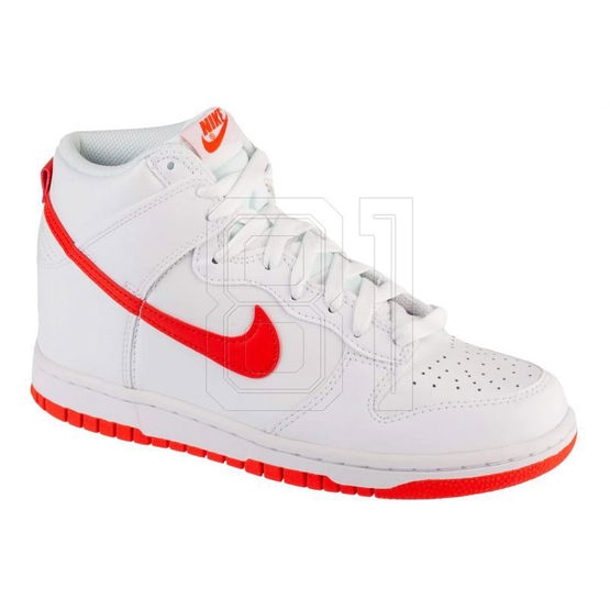 Laisvalaikio batai balti su raudonu padu vaikams Nike Dunk High (SW1575630)