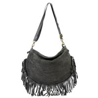 👜 Smėlio spalvos zomšinė rankinė su kutais Luka (GG58155)