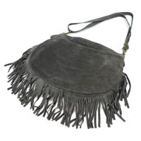👜 Smėlio spalvos zomšinė rankinė su kutais Luka (GG58155)