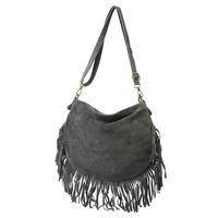 👜 Smėlio spalvos zomšinė rankinė su kutais Luka (GG58155)