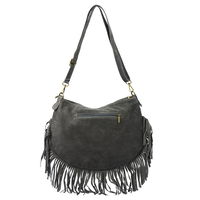 👜 Smėlio spalvos zomšinė rankinė su kutais Luka (GG58155)