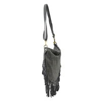 👜 Smėlio spalvos zomšinė rankinė su kutais Luka (GG58155)