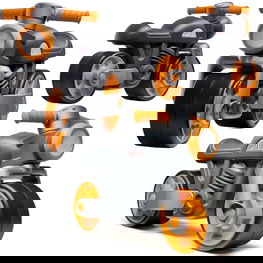 Vaikiškas juodas paspirtukas motociklas su tyliais ratais Prem1er