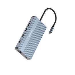 USB-C šakotuvas 14 viename su HDMI ir LAN Wozinsky pilkas
