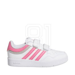 Vaikiški balti laisvalaikio batai su lipdukais adidas Hoops 4.0