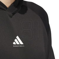 Vyriškas juodas krepšinio džemperis su gobtuvu adidas Warm