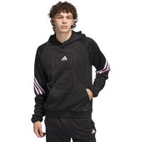Vyriškas juodas krepšinio džemperis su gobtuvu adidas Warm