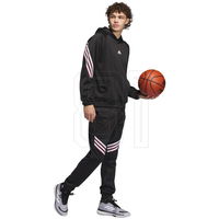 Vyriškas juodas krepšinio džemperis su gobtuvu adidas Warm