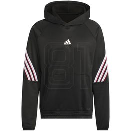 Vyriškas juodas krepšinio džemperis su gobtuvu adidas Warm