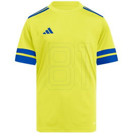 Vaikiški futbolo marškinėliai geltoni su juostelėmis treniruotėms adidas
