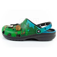 Guminės šlepetės vaikams žaliai juodos su Minecraft motyvais Crocs (SW1588132)