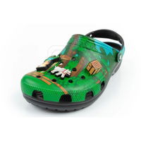 Guminės šlepetės vaikams žaliai juodos su Minecraft motyvais Crocs (SW1588132)