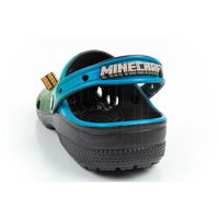 Guminės šlepetės vaikams žaliai juodos su Minecraft motyvais Crocs (SW1588132)