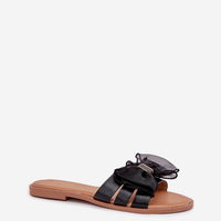 Šlepetės juodos spalvos su kaspinu kasdienai Step in Style (LKK215731)