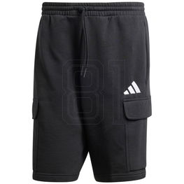 Šortai juodi medvilniniai su kišenėmis laisvalaikiui adidas