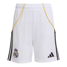 Vaikiški baltos spalvos futbolo šortai Real Madrid rungtynėms adidas