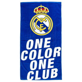 Rankšluostis vaikams mėlynas paplūdimiui 70x140 cm Real Madrid