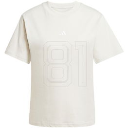 Marškinėliai moterims balti medvilniniai kasdienai adidas