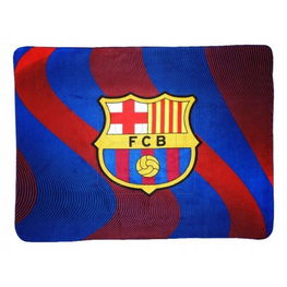 Pledas mėlynas-raudonas flisinis su FC Barcelona logotipu 120x150 cm