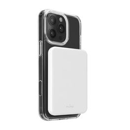 Išorinė baterija balta magnetinė belaidė 5000mAh su USB-C Puro