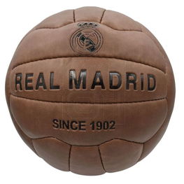 Futbolo kamuolys rudas odinis kolekcinis Real Madrid