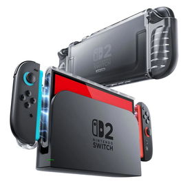 Dėklas žaidimų konsolei skaidrus apsauginis Nintendo Switch 2 Supcase