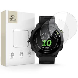 Grūdintas stiklas laikrodžiui Garmin Forerunner 55, skaidrus, 2 vnt., Tech-Protect