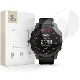 Grūdintas stiklas laikrodžiui Garmin Fenix 7X / 7X Pro, skaidrus, 2 vnt., Tech-Protect
