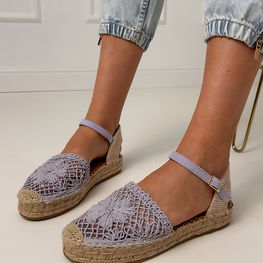 Espadrilės alyvinės spalvos ažūrinės su platforma Santos (PHT65066)